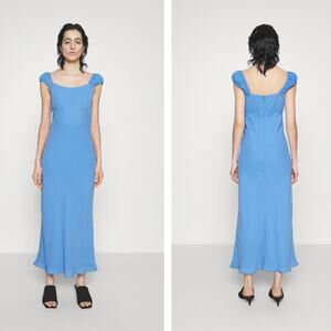 ABERCROMBIE & FITCH Slip Midi Maxi Dress Marina Blue Sz XLT {3W20}